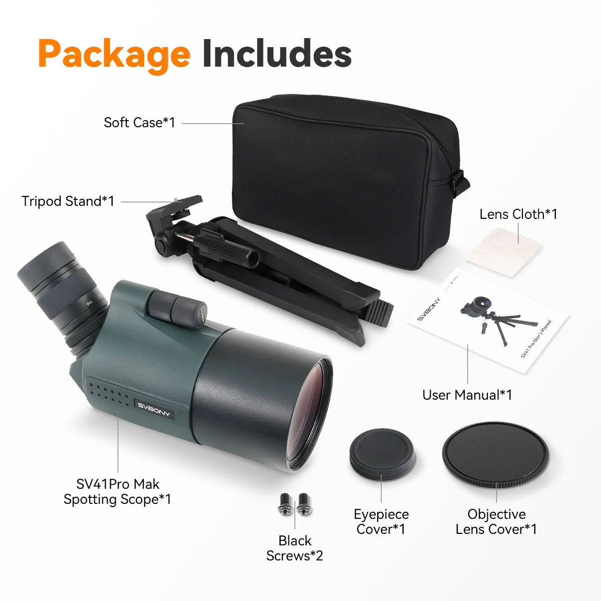 Sv41Pro 28-84X80 Mak Spotting Scope FMC Waterproof Camping Equipment for Bird Watching and Daily Observation