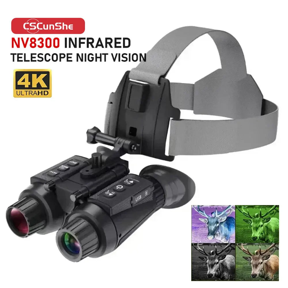 NV8300 Super Light HD 36MP 3D Binoculars Telescope 8X Digital Zoom 300M 7 Levels Infrared Night Vision Camera for Hunting