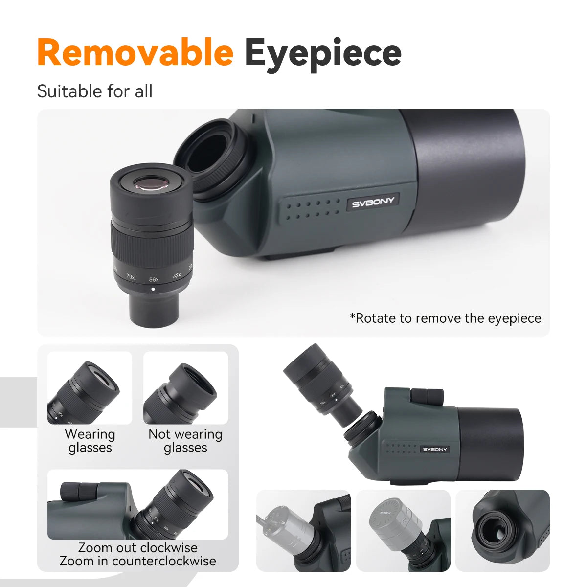 Sv41Pro 28-84X80 Mak Spotting Scope FMC Waterproof Camping Equipment for Bird Watching and Daily Observation